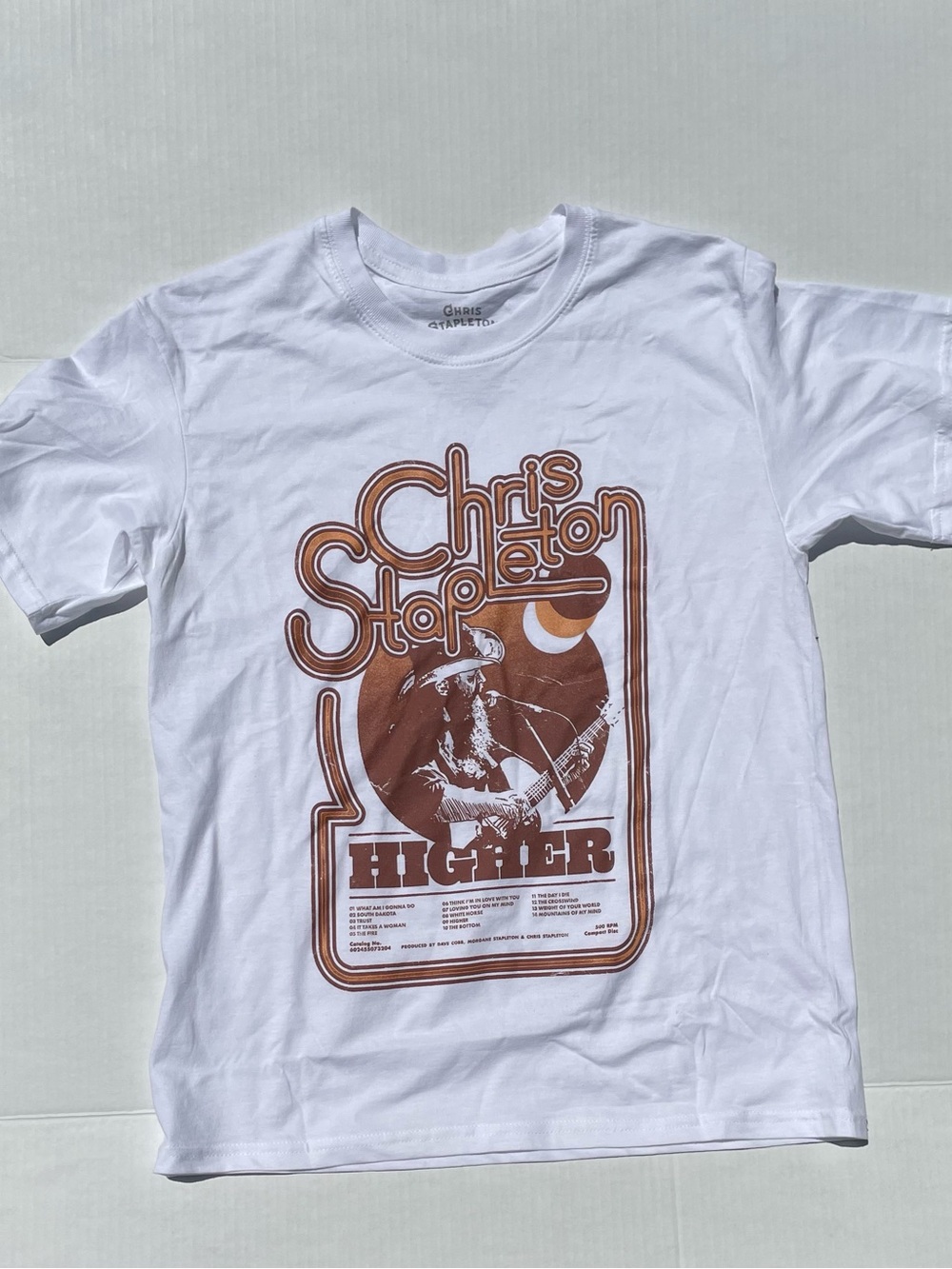 Chris Stapleton 'Higher' Graphic Tee - White with Brown Print